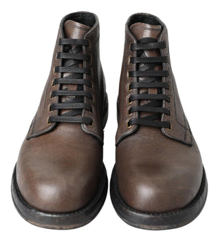 Elegant Horse Leather Lace-up Boots