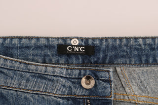 Chic Blue Slim Fit Designer Jeans