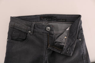 Sleek Gray Slim-fit Designer Jeans