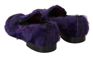 Plush Purple Sheep Fur Loafers