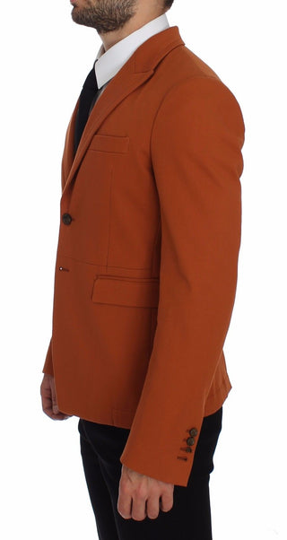 Elegant Orange Casual Cotton Blend Blazer