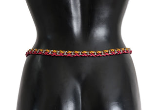 Elegant Multicolor Crystal-embellished Belt