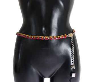 Elegant Multicolor Crystal-embellished Belt