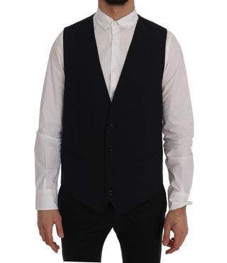 Sleek Striped Wool Blend Waistcoat Vest