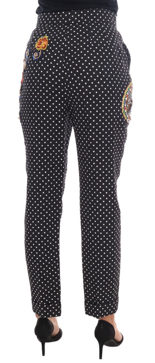 Elegant Polka Dot Embellished Trousers