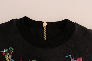 Enchanted Crystal Embellished Black Sweater