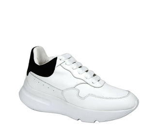 Alexander Mcqueen Women White Leather Suede Sneaker