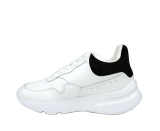 Alexander Mcqueen Women White Leather Suede Sneaker