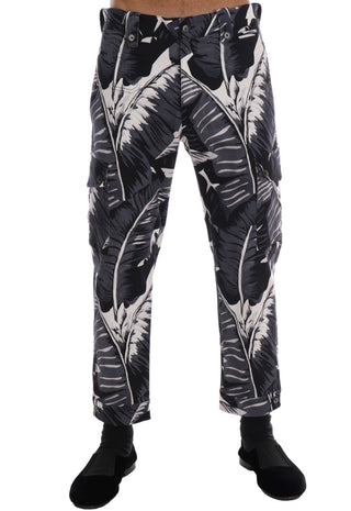 Elegant Capri Casual Pants In Banana Leaf Print