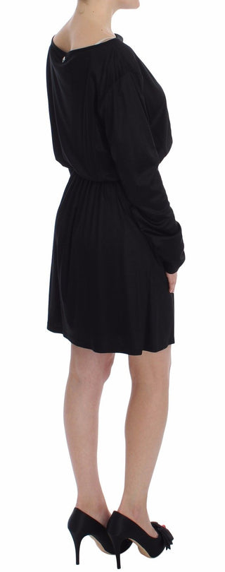 Elegant Black Silk Blend Shift Dress