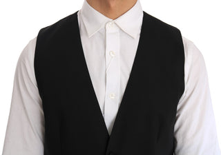 Elegant Slim Fit Formal Vest In Black