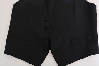 Elegant Slim Fit Formal Vest In Black