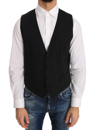 Elegant Slim Fit Formal Vest In Black