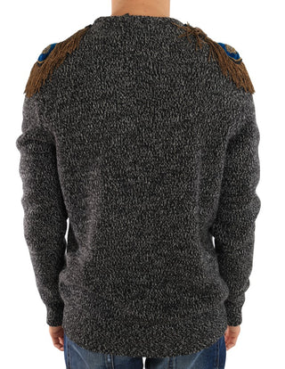 Elegant Gray Cashmere King Sweater