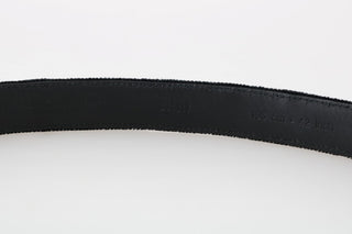 Elegant Black Cotton-leather Men's Belt