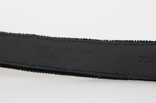 Elegant Black Cotton-leather Men's Belt