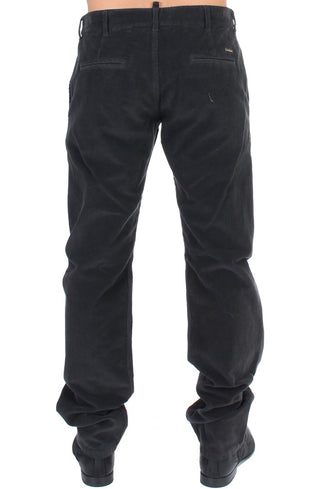 Elegant Black Cotton Corduroy Pants