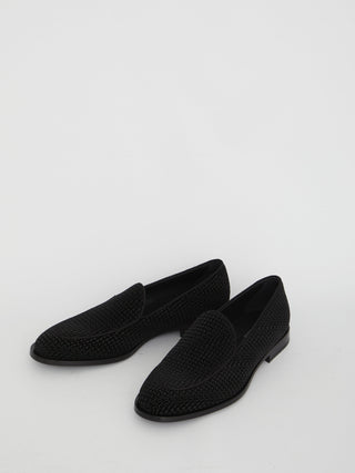 Velvet Logoed Loafers