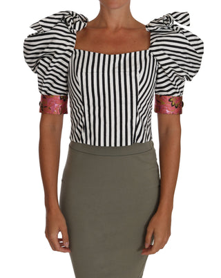 Elegant Cropped Corset Top With Crystal Buttons