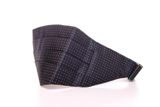 Elegant Black Silk Cummerbund With Polka Dots