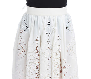 Elegant Floral Ricamo Silk Skirt