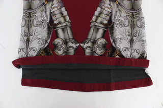 Enchanted Sicily Silk Blouse With Knight Print