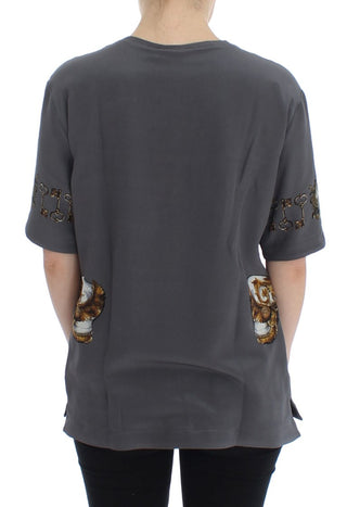 Enchanted Sicily Silk Blouse With Knight Print