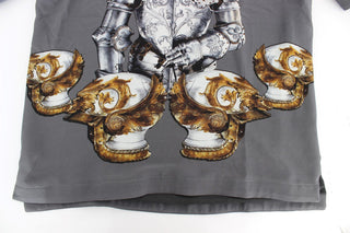 Enchanted Sicily Silk Blouse With Knight Print