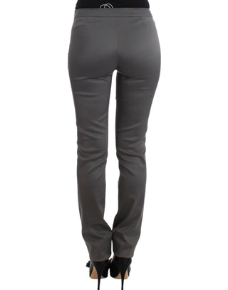 Chic Gray Slim-fit Designer Pants