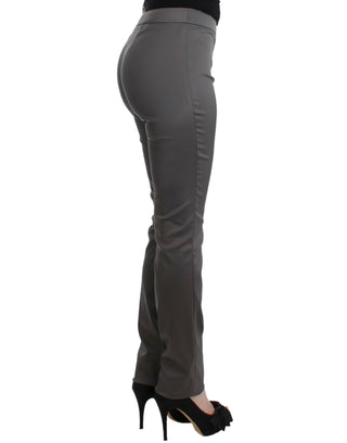 Chic Gray Slim-fit Designer Pants