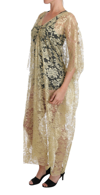 Golden Floral Lace Kaftan Sundress