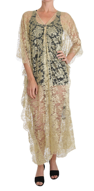 Golden Floral Lace Kaftan Sundress