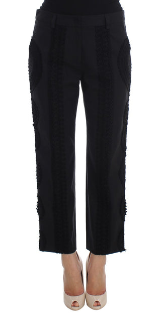 Elegant Black Torero Capri Pants