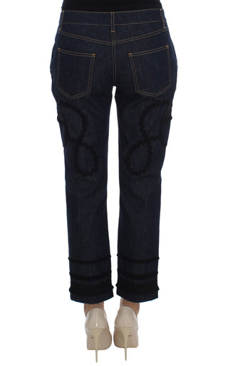 Embroidered Capri Jeans For Elegant Styling