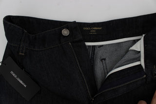 Chic High Waist Flare Jeans In Dark Blue