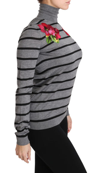 Elegant Embroidered Cashmere-silk Sweater