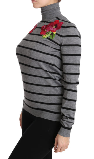 Elegant Embroidered Cashmere-silk Sweater