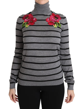 Elegant Embroidered Cashmere-silk Sweater