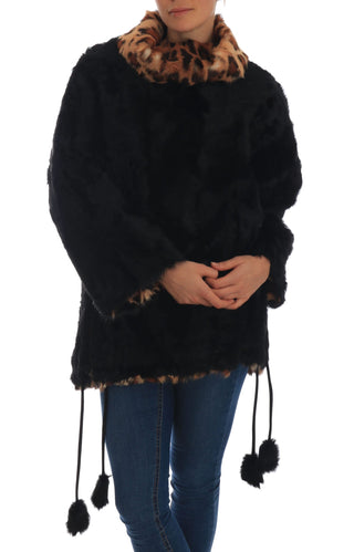 Elegant Black Lamb Fur Short Coat