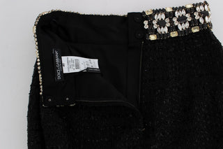 Elegant High Waist Sequined Silk Shorts