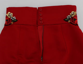 Enchanted Sicily Crystal-embellished Silk Shorts