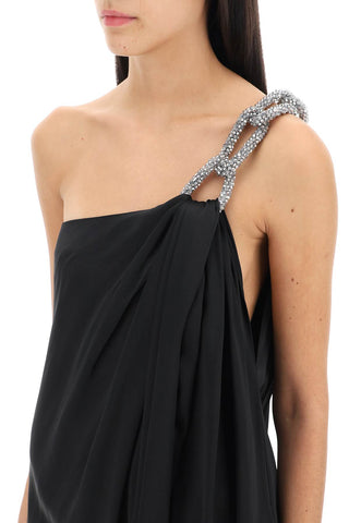 One-shoulder Dress With Falabella Chain