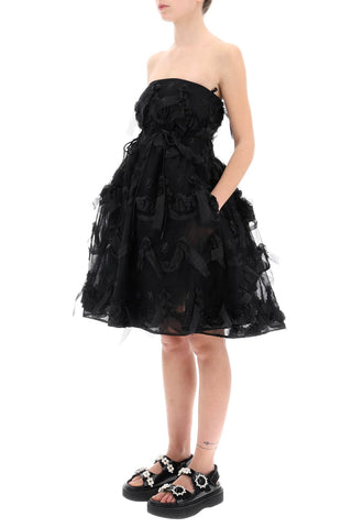 Tulle Dress With Bows And Embroidery.