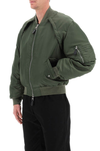 Convertible Bomber Jacket In Nylon Satin