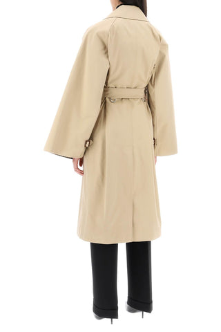 Ness' Double-breasted Raincoat In Cotton Gabardine