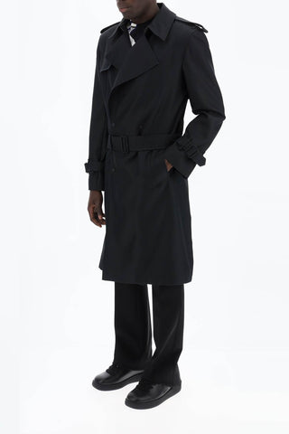 Double-breasted Silk Blend Trench Coat