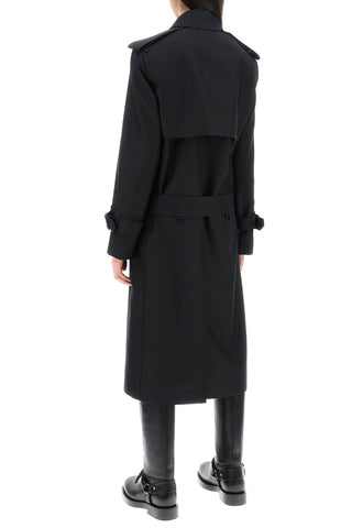 Double-breasted Silk Twill Trench Coat