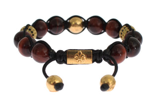 Radiant Red Tiger Eye & Cz Gold Bracelet