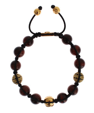 Radiant Red Tiger Eye & Cz Gold Bracelet