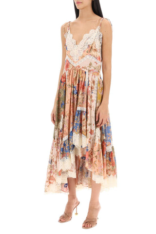 August Asymmetric Dress With Lace Trims